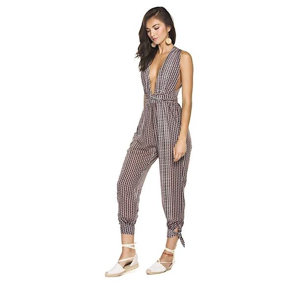 Agua Bendita Josie Python Printed Halter Neck Jumpsuit Size Large - Picture 3 of 13